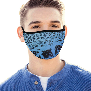Crackle Art Blue Mouth Mask