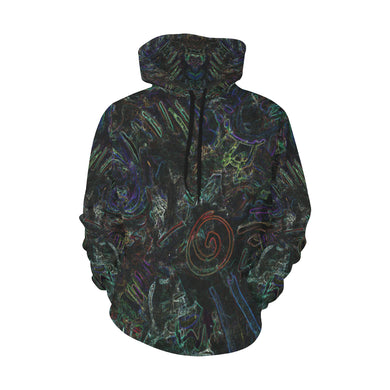 Graffiti Abstract Glowing All Over Print Hoodie for Women (USA Size) (Model H13)
