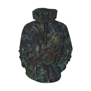 Graffiti Abstract Glowing All Over Print Hoodie for Women (USA Size) (Model H13)