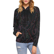 Load image into Gallery viewer, Rose Bouquet Flower Glowing All Over Print Hoodie for Women (USA Size) (Model H13)