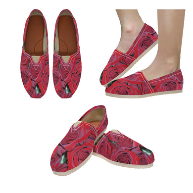 Rose Bouquet Flower Unisex Classic Canvas Slip-On (Model 1206)