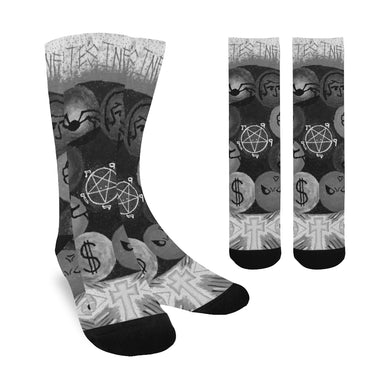 Dante's Inferno Black and White Trouser Socks (For Men)