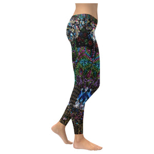 Dark Paisley Low Rise Leggings (Invisible Stitch) (Model L05)
