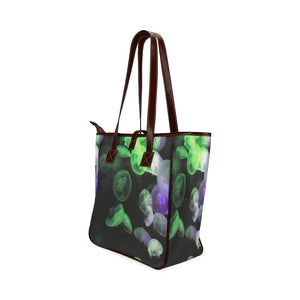 Jellyfish Green and Purple Classic Tote Bag (Model 1644)