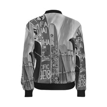 Load image into Gallery viewer, Surfboards Black and White All Over Print Bomber Jacket for Women (Model H36)
