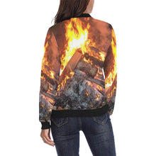 Load image into Gallery viewer, Burst into Flames All Over Print Bomber Jacket for Women (Model H36)