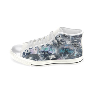 Painted Skulls Negative Women's Classic High Top Canvas Shoes (Model 017)