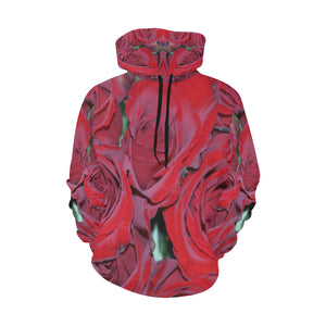 Rose Bouquet Flower All Over Print Hoodie for Women (USA Size) (Model H13)
