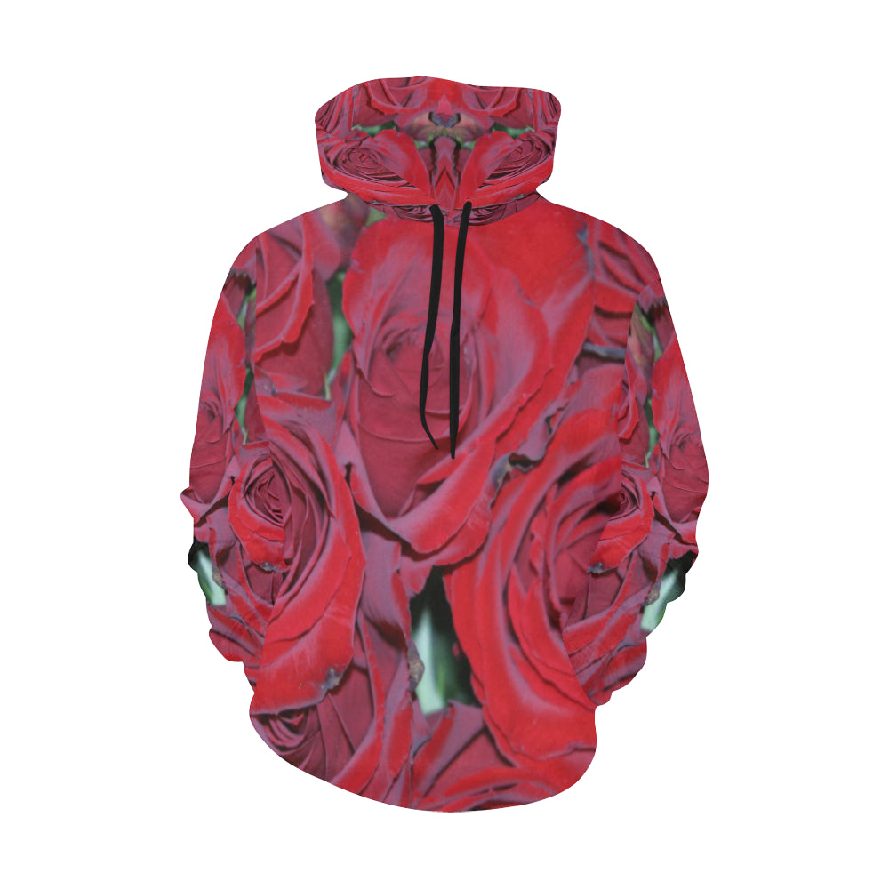 Rose Bouquet Flower All Over Print Hoodie for Women (USA Size) (Model H13)