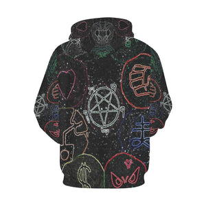 Dante's Inferno Glowing All Over Print Hoodie for Men/Large Size (USA Size) (Model H13)