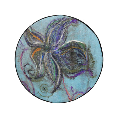 Graffiti Flower Blue 34 Inch Spare Tire Cover
