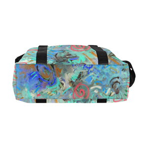 Graffiti Abstract Aqua Large Capacity Duffle Bag (Model 1715)