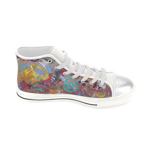Graffiti Abstract Women's Classic High Top Canvas Shoes (Model 017)