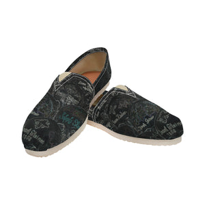 Painted Skulls Glowing Unisex Classic Canvas Slip-On (Model 1206)