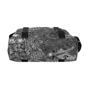 Fun and Fancy Paisley Black and White Large Capacity Duffle Bag (Model 1715)