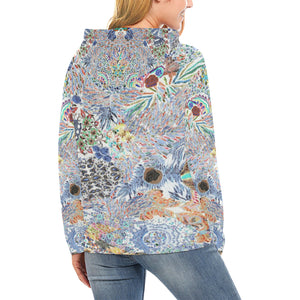 Fun and Fancy Paisley Negative All Over Print Hoodie for Women (USA Size) (Model H13)