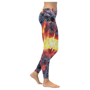 Molten Flames Low Rise Leggings (Invisible Stitch) (Model L05)