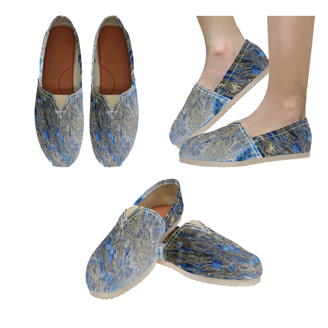 Marbled Abstract Negative Unisex Classic Canvas Slip-On (Model 1206)