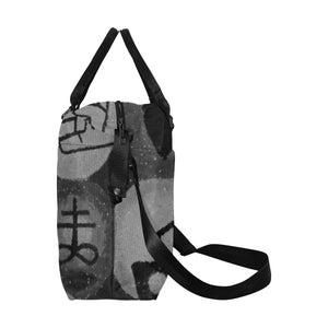 Dante's Inferno Black and White Large Capacity Duffle Bag (Model 1715)