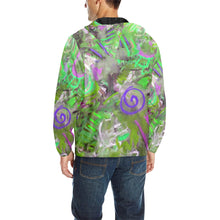 Load image into Gallery viewer, Graffiti Abstract Green All Over Print Quilted Windbreaker for Men (Model H35)
