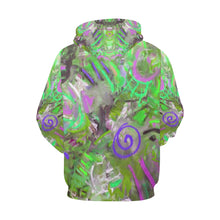 Load image into Gallery viewer, Graffiti Abstract Green All Over Print Hoodie for Women (USA Size) (Model H13)