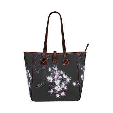 Fireworks Flowers Purple Classic Tote Bag (Model 1644)