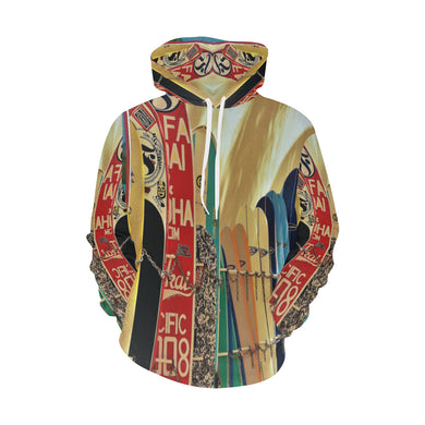 Surfboards All Over Print Hoodie for Men/Large Size (USA Size) (Model H13)