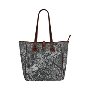 Holiday Paisley Black and White Classic Tote Bag (Model 1644)