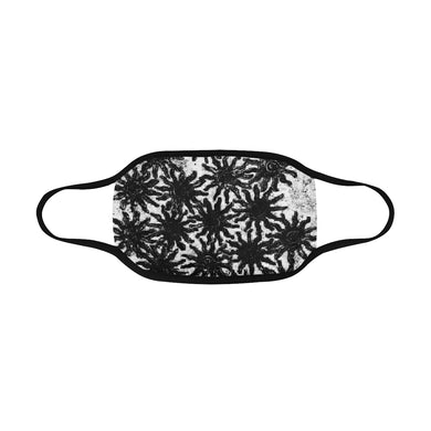 Sunny Turquoise White and Black Mouth Mask in One Piece (Model M02)