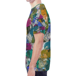 Oil Paints Blue New All Over Print T-shirt for Men (Model T45)