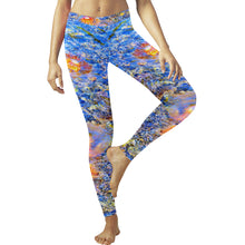 Load image into Gallery viewer, Jellyfish Blooms Orange Low Rise Leggings (Invisible Stitch) (Model L05)