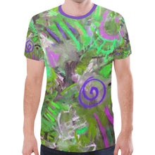 Load image into Gallery viewer, Graffiti Abstract Green New All Over Print T-shirt for Men (Model T45)