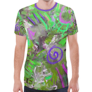 Graffiti Abstract Green New All Over Print T-shirt for Men (Model T45)