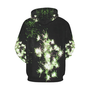Fireworks Flower Green All Over Print Hoodie for Men/Large Size (USA Size) (Model H13)