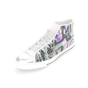 Complex Graffiti Negative Women's Classic High Top Canvas Shoes (Model 017)