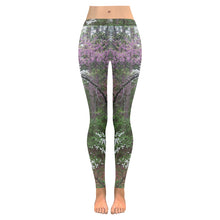 Load image into Gallery viewer, Arkansas Dogwood and Red Bud Flower Low Rise Leggings (Invisible Stitch) (Model L05)