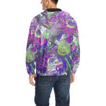 Load image into Gallery viewer, Graffiti Abstract Purple All Over Print Quilted Windbreaker for Men (Model H35)