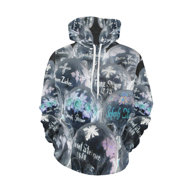 Painted Skulls Negative All Over Print Hoodie for Men/Large Size (USA Size) (Model H13)