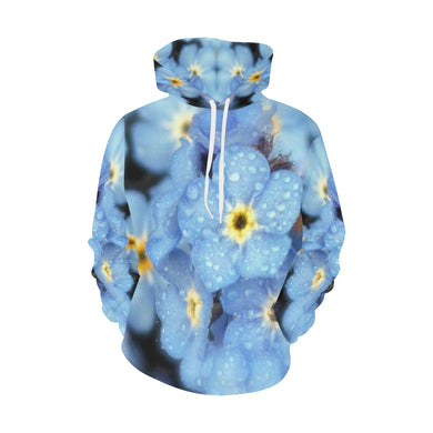 Forget Me Not Flower All Over Print Hoodie for Women (USA Size) (Model H13)