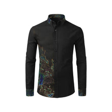 Load image into Gallery viewer, Feathery Flames Glowing Panel Men&#39;s All Over Print Casual Dress Shirt (Model T61)