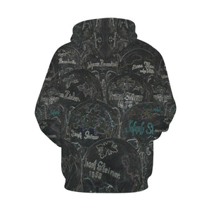 Painted Skulls Glowing All Over Print Hoodie for Women (USA Size) (Model H13)