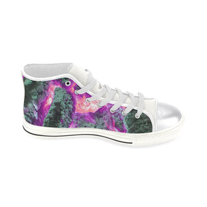 Sea of Flames Magenta Women's Classic High Top Canvas Shoes (Model 017)