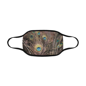 Peacock Feathers Mouth Mask in One Piece (2 Filters Included) (Model M02)