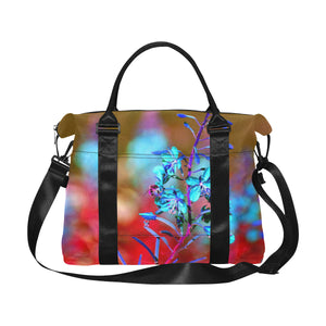 Fireweed Flower Blue Large Capacity Duffle Bag (Model 1715)