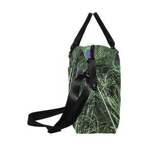 Peacock Feathers Green Large Capacity Duffle Bag (Model 1715)
