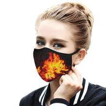 Load image into Gallery viewer, Feathery Flames Red Mouth Mask in One Piece (2 Filters Included) (Model M02)