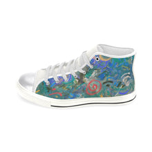 Load image into Gallery viewer, Graffiti Abstract Blue Women&#39;s Classic High Top Canvas Shoes (Model 017)