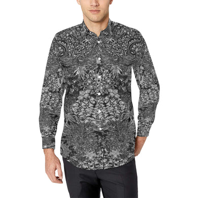 Fun and Fancy Paisley Black and White Men's All Over Print Casual Dress Shirt (Model T61)