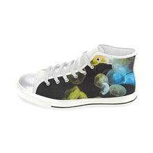 Load image into Gallery viewer, Jellyfish Yellow and Blue Women&#39;s Classic High Top Canvas Shoes (Model 017)