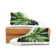 Load image into Gallery viewer, Fireworks Burst Green Women&#39;s Classic High Top Canvas Shoes (Model 017)